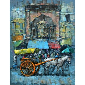 Zahid Saleem, 18 x 24 Inch, Acrylic on Canvas, Cityscape Painting, AC-ZS-008